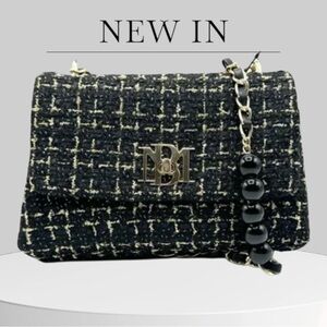 NWT Badgley Mischka Black Tweed crossbody